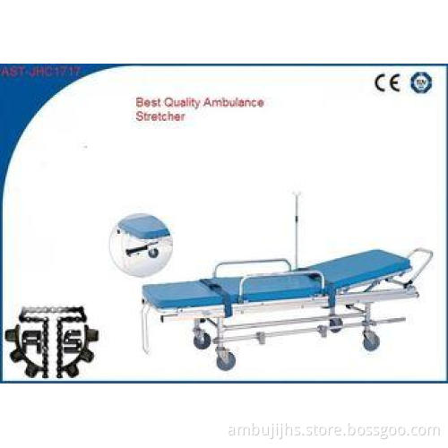 Stainless Steel Ambulance Stretcher Trolley Foldable Wheel